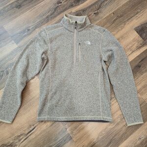 The North Face SMALL Sweater Pullover 1/4 Zip Collar Fleece Lined Logo Mens S